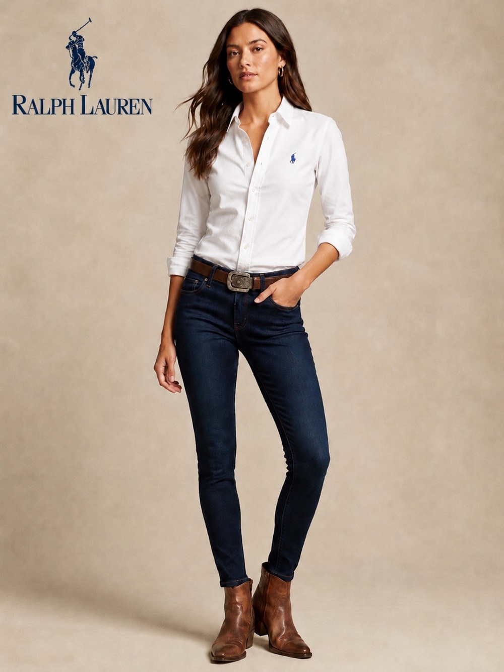 Lauren Ralph Lauren Dark Wash Skinny Ankle Jeans Women’s Size 8 Stretch Denim